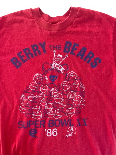 Camisa De Colección New England Patriots 1986 Super Bowl Berry the Bears Mediana Años 80 - Imagen 2 de 4