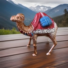 Vintage Nativity Camel Celluloid Figurine Plastic 4.5  X 4.5  