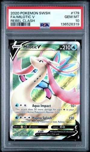 Milotic V (Full Art) 179/192 Swsh02: Rebel Clash Holo PSA 10