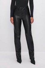 GOOD AMERICAN NWT 185 Faux Vegan Leather Icon Pants in Black Size 12 / 31