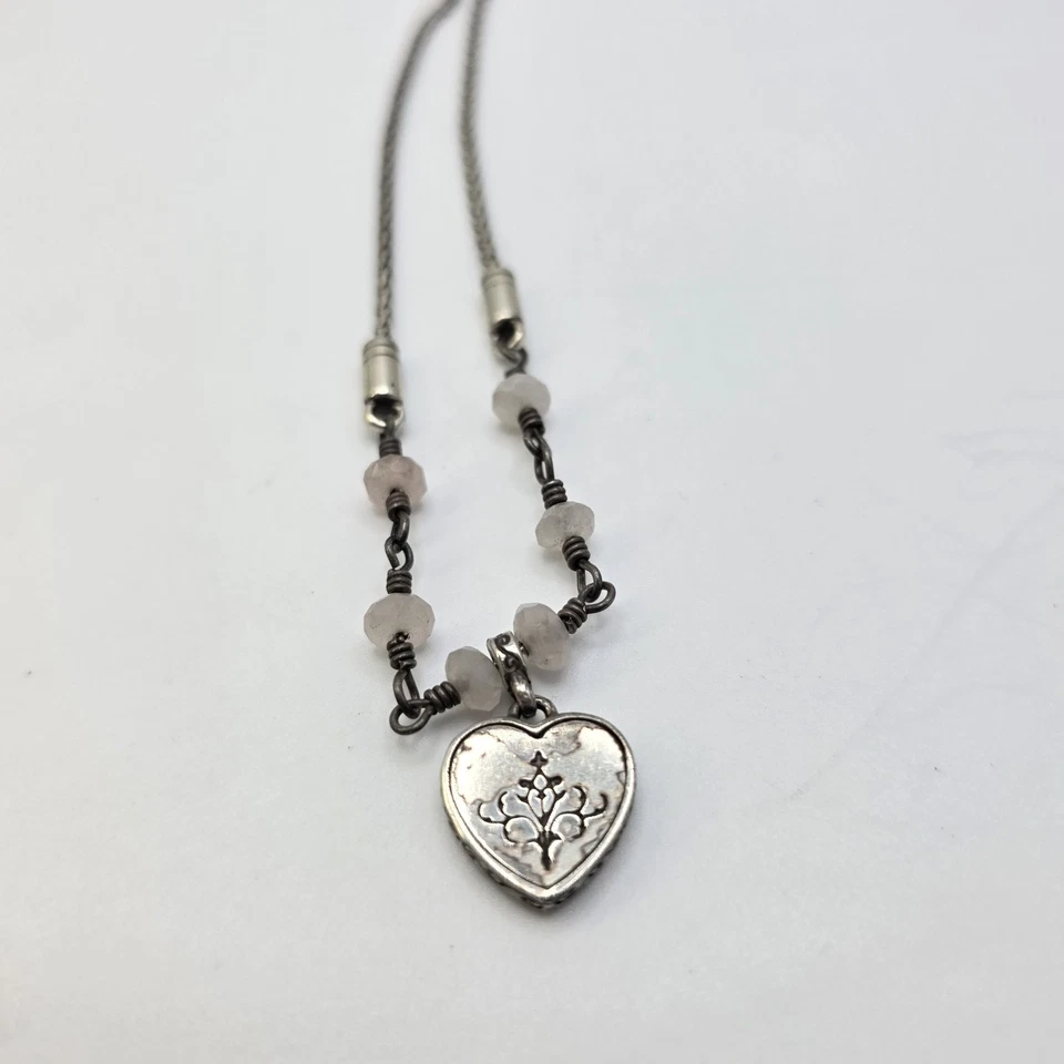 Collar BRIGHTON Fiebre Primavera Reversible Negro Esmalte Corazón Cristal Acentos 18" Foto 3 de 4