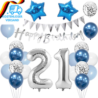 Geburtstagsdeko 21 Jahr Mann, Luftballon 21. Geburtstag MäNner Deko, Blau Torten