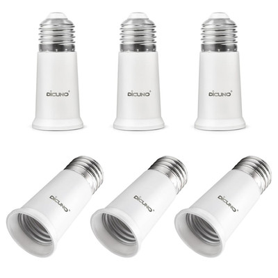 Dicuno E26 Socket Extender, E26 Standard Medium Base Lamp Bulb Socket Adapter of