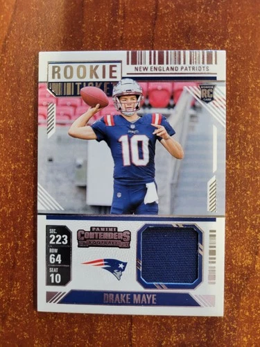 2024 Panini Contenders - Rookie Ticket Swatches Drake Maye #RTS-DME (MEM, RC)