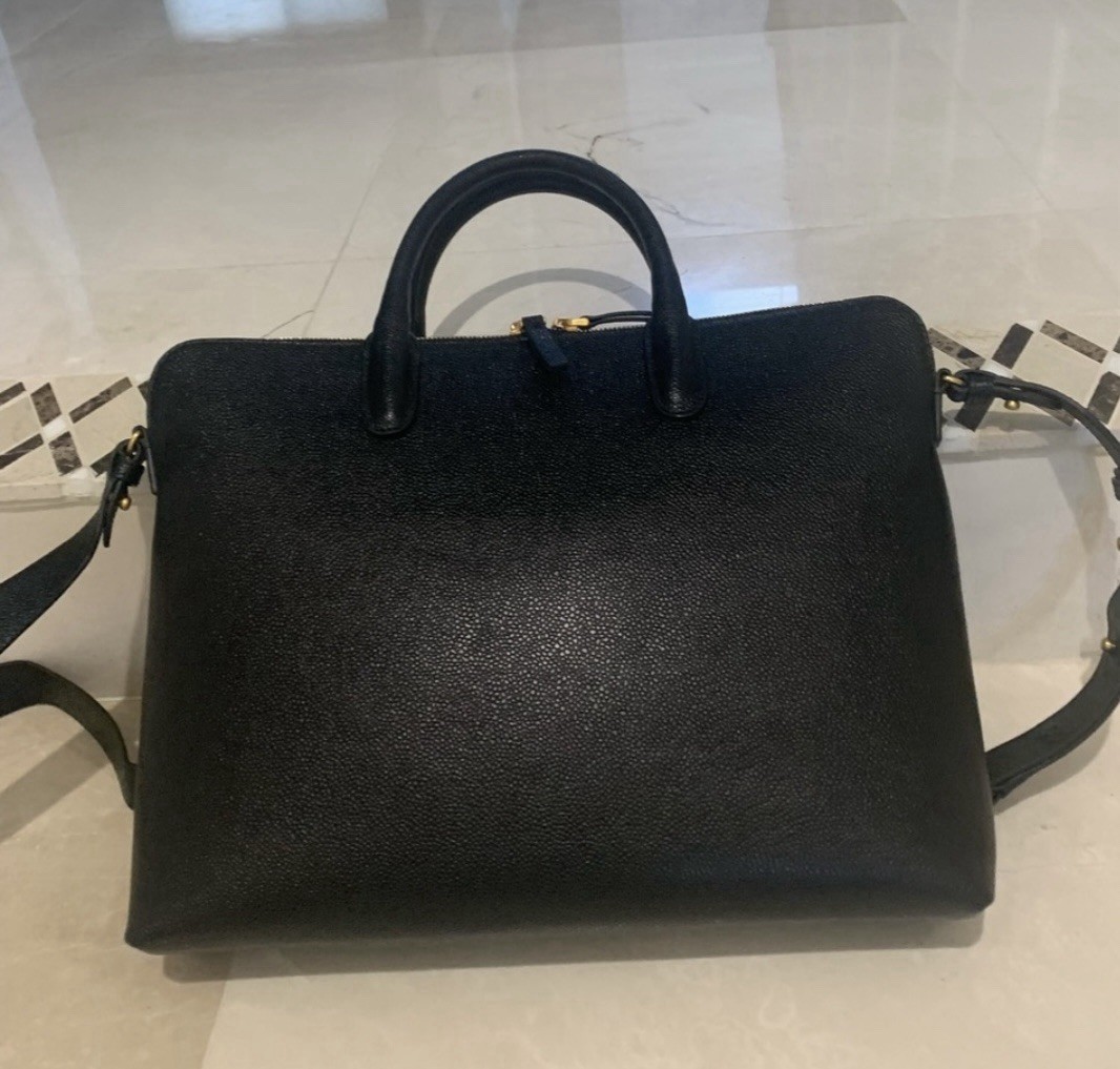 Authentic THOM BROWNE Black Pebble Grain Briefcas… - image 12