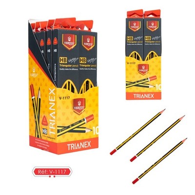 120 VERTEX TRIANEX  Graphite Pencils Bulk Box 10 Packs Wood Case Writing School