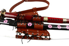 One Piece Roronoa Zoro Cosplay Costume 3 Swords Style Hanger Belt Bag Brown