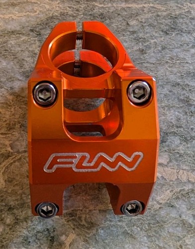 FUNN Funduro Mountain Bike Stem Anodized Aluminum Orange 35mm 31.8 W/ Shim