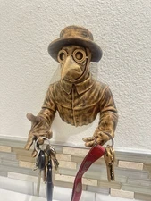Plague Doctor Key Holder Wall Mount Gothic Medieval Vintage Decor Hand Painted