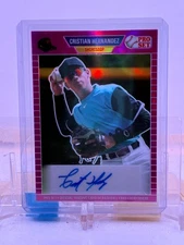 2021 Leaf 1989 Pro Set Metal Pink SP AUTO #PS-CH2 Cristian Hernandez 03/20 Cubs