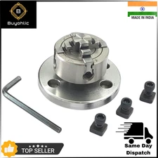 50 mm- 4 Jaws Independent Chuck with Back Plate & T-nuts for Lathe and Milling