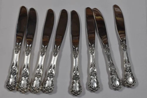 Lot of 8 Gorham Buttercup Pattern Sterling Silver Butter Spreader Knives 379.9g