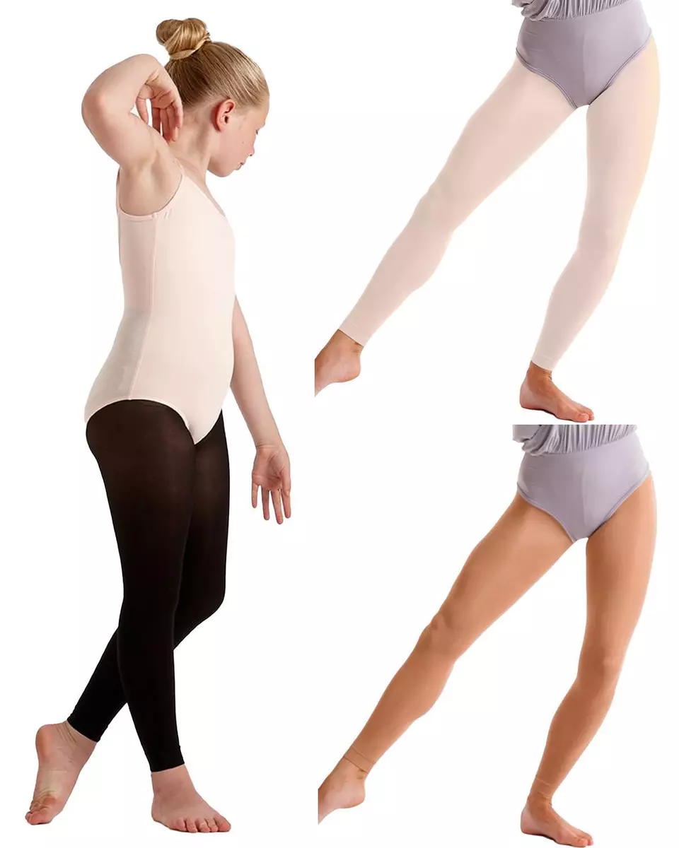 Silky Footless Dance Tights Kids Girls 60 Denier Ballet Tight