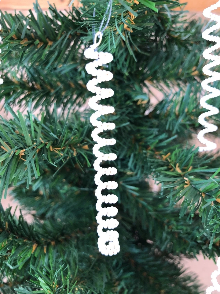 Decorações de Natal, redemoinhos, contas de vidro, vintage, conjunto de 12 - Imagem 3 de 4