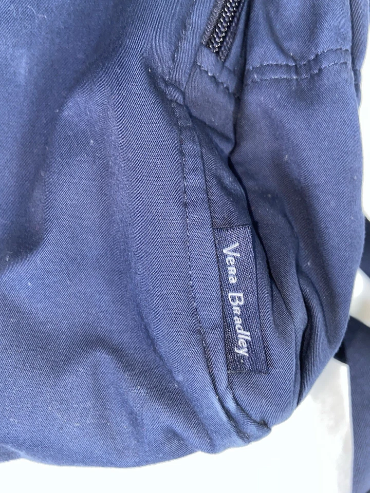 Vera Bradley Women's Cotton Campus Backpack Classic Navy - Recycled Cotton - Изображение 2 из 4