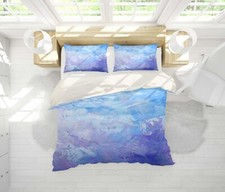 3D Blue Purple Watercolor Quilt Cover Set Duvet Cover Bedding Pillowcases