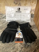 New Andake Ski Gloves For Men Black Size Medium