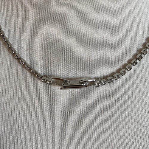Vintage White Rhinestone Choker Necklace EUC - Picture 3 of 6