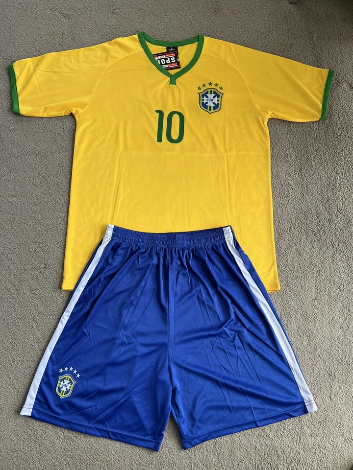 NEYMAR JR Jersey Set BRASIL #10 Brand New Adult Size X-LARGE Classic Style - image 2 of 3