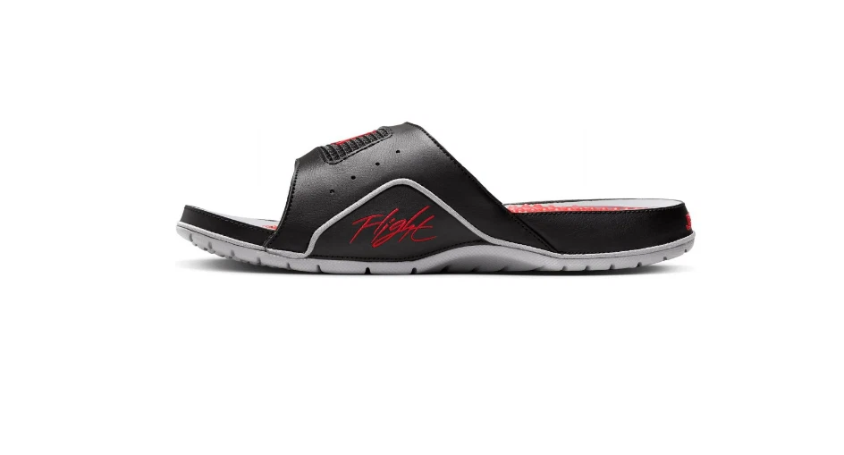 Nike Jordan Hydro 4 Slide 532225-060 Black Fire Red Cement Mens Size 10