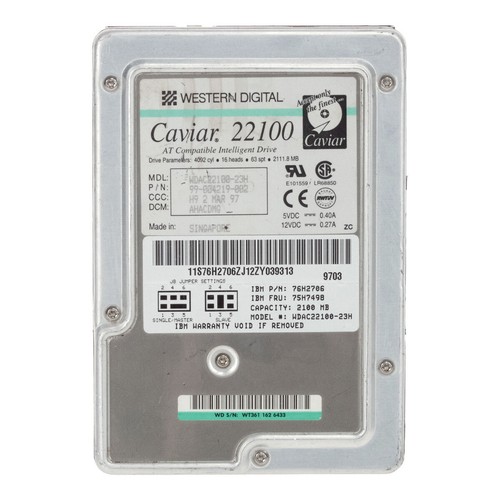 Hard Drive WD Caviar 22100 WDAC22100-23H 75H7498 2.1GB Ata 5.2K 3.5'' - Picture 3 of 3