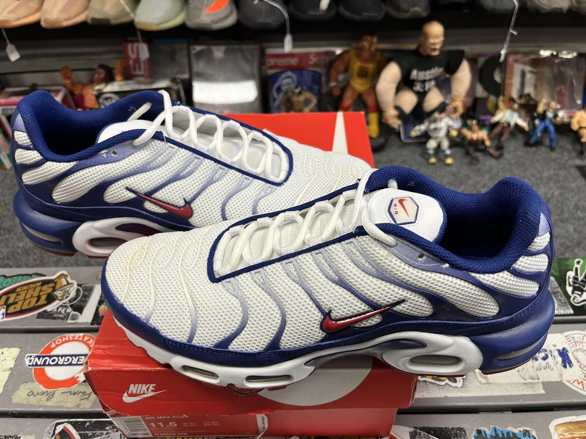 Nike Air Max Plus Red White Blue 2018 Size 11.5 Used Rare Authentic Trainer Low