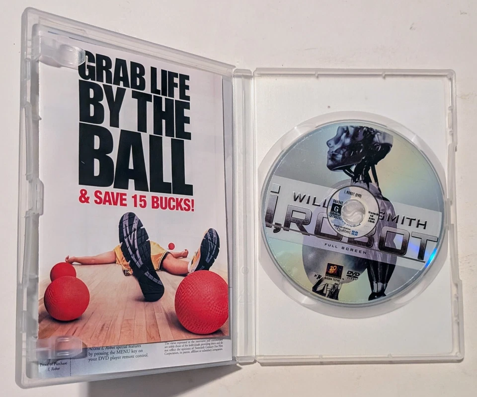 I, Robots DVD (2004) - Regon 1 - FR/EN/ES - VG+ (Tested) - Image 4 of 4