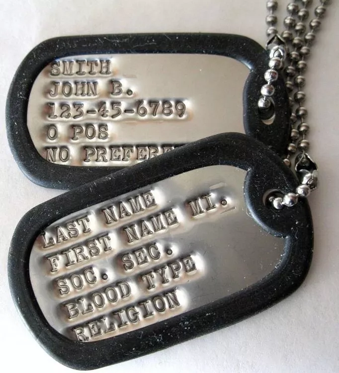 Real Debossed Military Dog Tags Dogtags Custom Personalized Made In USA For  You