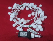 50 led globe white wire string lights