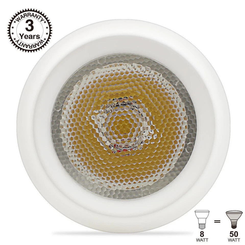 Упаковка из 4 светодиодных ламп с регулируемой яркостью 8 Вт PAR20, 4000K холодный белый - Изображение 4 из 4