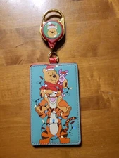 Loungefly Winnie the Pooh Stacked Holiday Christmas Retractable ID Cardholder