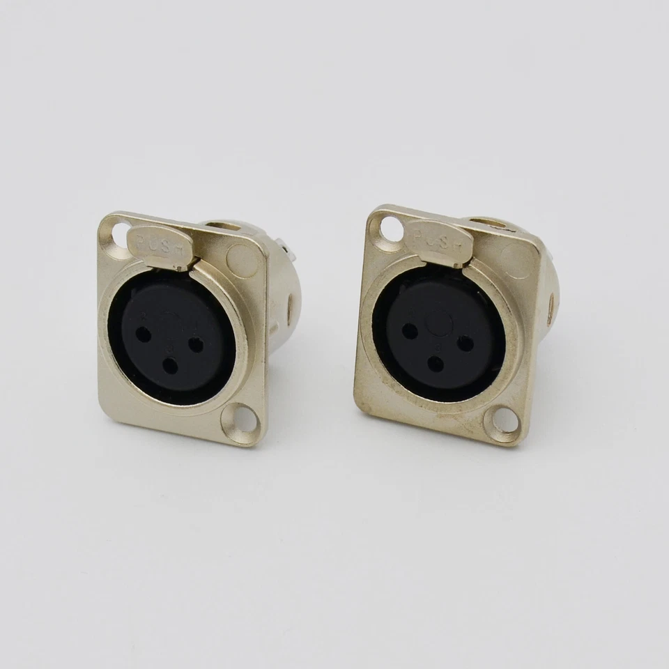 10,XLR 3-Pin Female Metal Panel Mount Chassis Microphone Jack Audio Connector - Image 3 of 4