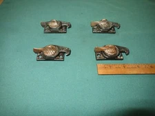 Antique Window Lock Cast Iron and Brass Eastlake Sash Hardware, lot of 4, 1883