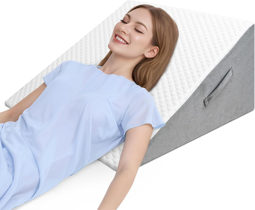 Bed Wedge Pillow for Sleeping,12Inch Elevated Wedge Pillow for Sleep Apnea, Foam