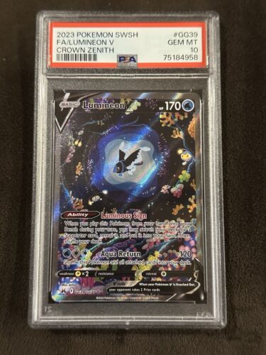 PSA 10 2023 POKEMON SWORD AND SHIELD CROWN ZENITH #GG39/GG70 LUMINEON V