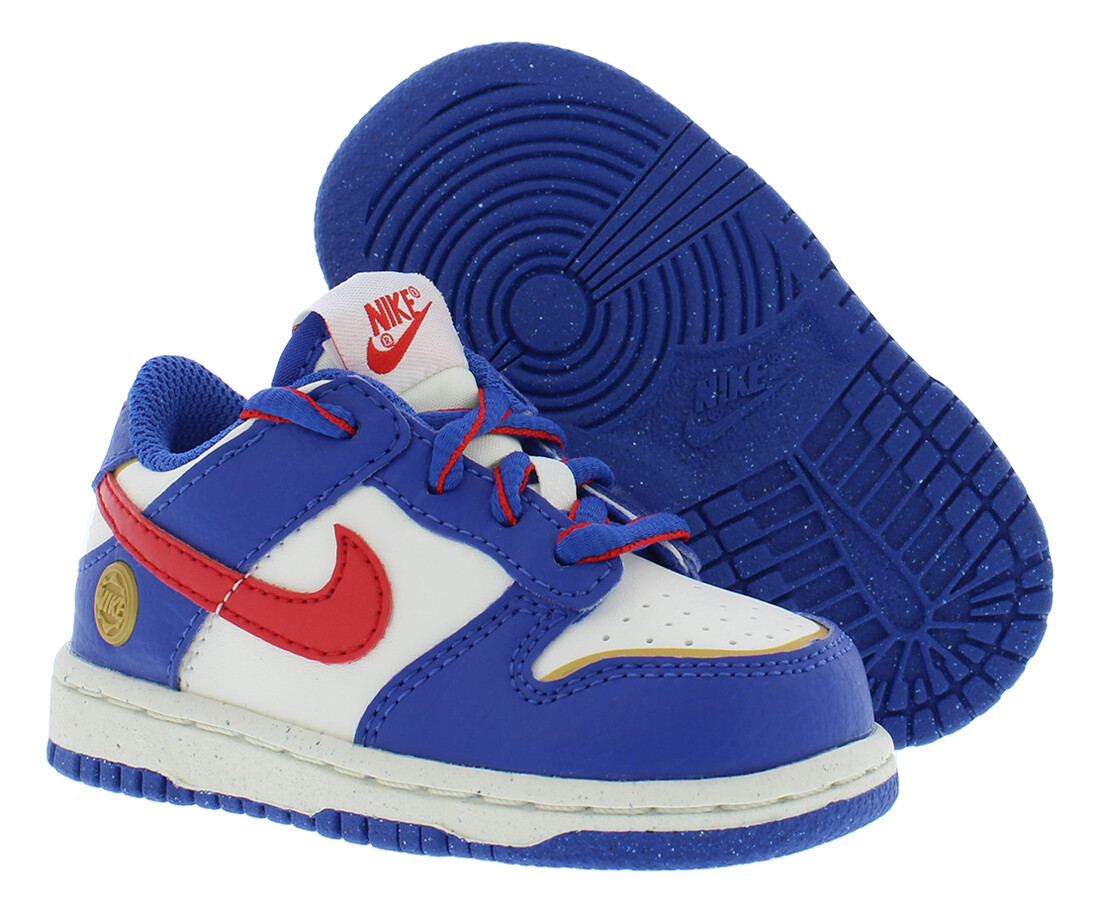 Nike Dunk Low Infant/Toddler Shoes Size 5, Color: Game Royal/University Red/Sail-image