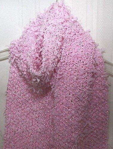 New Handmade Knitted Pink Confetti Fashion Scarf - Picture 2 of 3