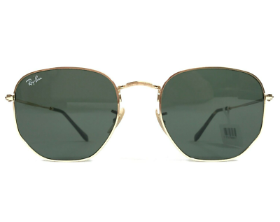 Ray-Ban Gold Hexagonal Sunglasses with Green Lenses HEXAGONAL Sunglasses in Gold and G-15 Green - RB3548 | Ray  main image 2