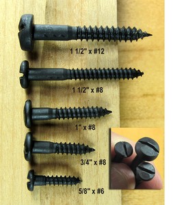 Decorative Black Wood Screws Rustic Slotted Pyramid Head 8 X 1