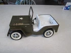 Vintage TONKA JEEP Army Military Green Truck Pressed Metal