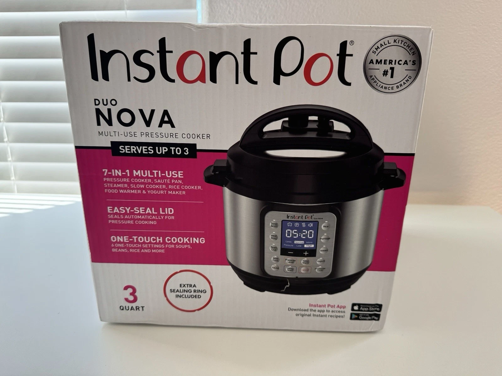 Instant Pot Duo Nova 3Qt 7-in-1 Pressure Cooker Open Box Never Used