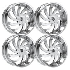 Set-4 Strada Flame 20x8.5 5x114.35x120 35mm Chrome Wheels Rims 20 Inch