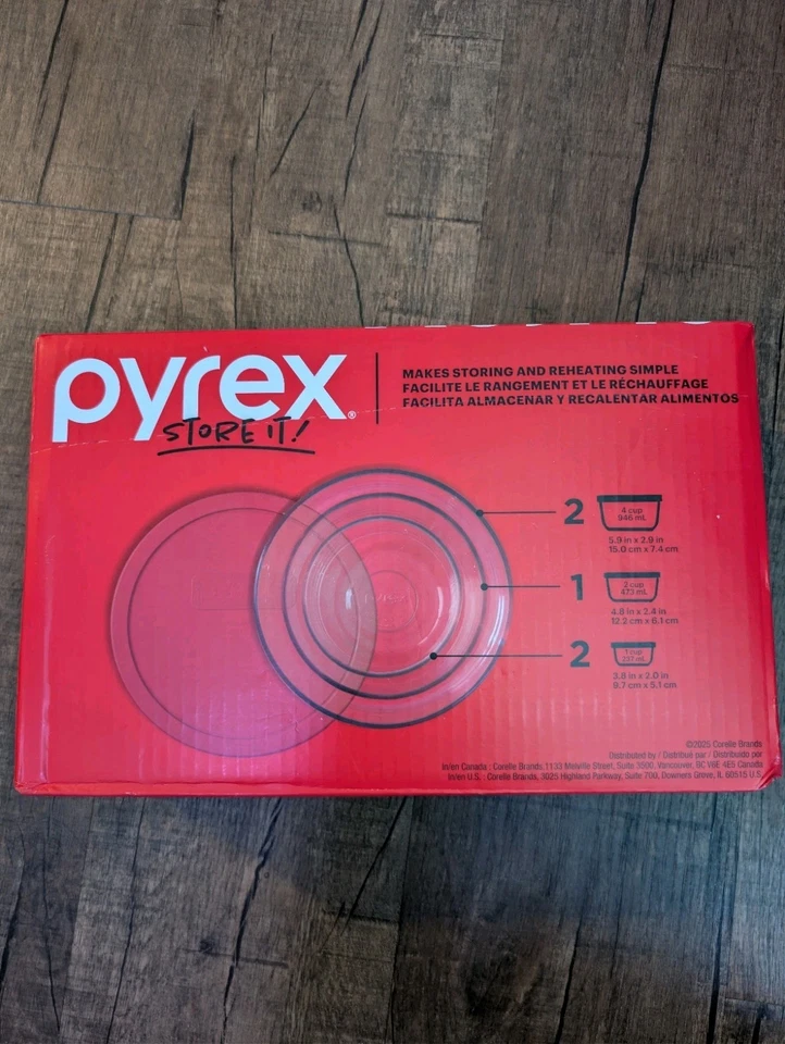 Nuevo en caja Pyrex Simply Store Juego de almacenamiento de vidrio de 10 piezas con tapas Foto 2 de 3