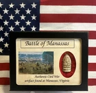 Civil War Bullet  from The Battle of Manassas, with Display Case,Color! with COA
