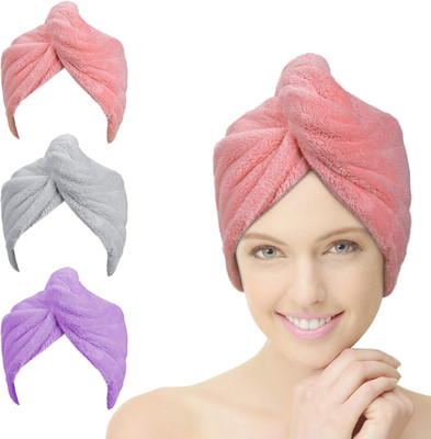 Handtuch Haarturban, 3 Stück Turban Haartrockentuch Mit Knopf, Kopftuch Für Lang