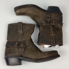 Frye Harness 8R Women's Leather Square Toe Boot Brown Size 11 M