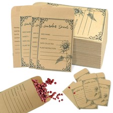 100 Pcs Seed Storage Envelopes 4.72 x 3.15 Inch Kraft Paper Seed Saving Bags