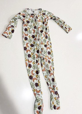 Bums & Roses Convertible Romper One-Piece Mint Rainbow Clover Bamboo 18-24M