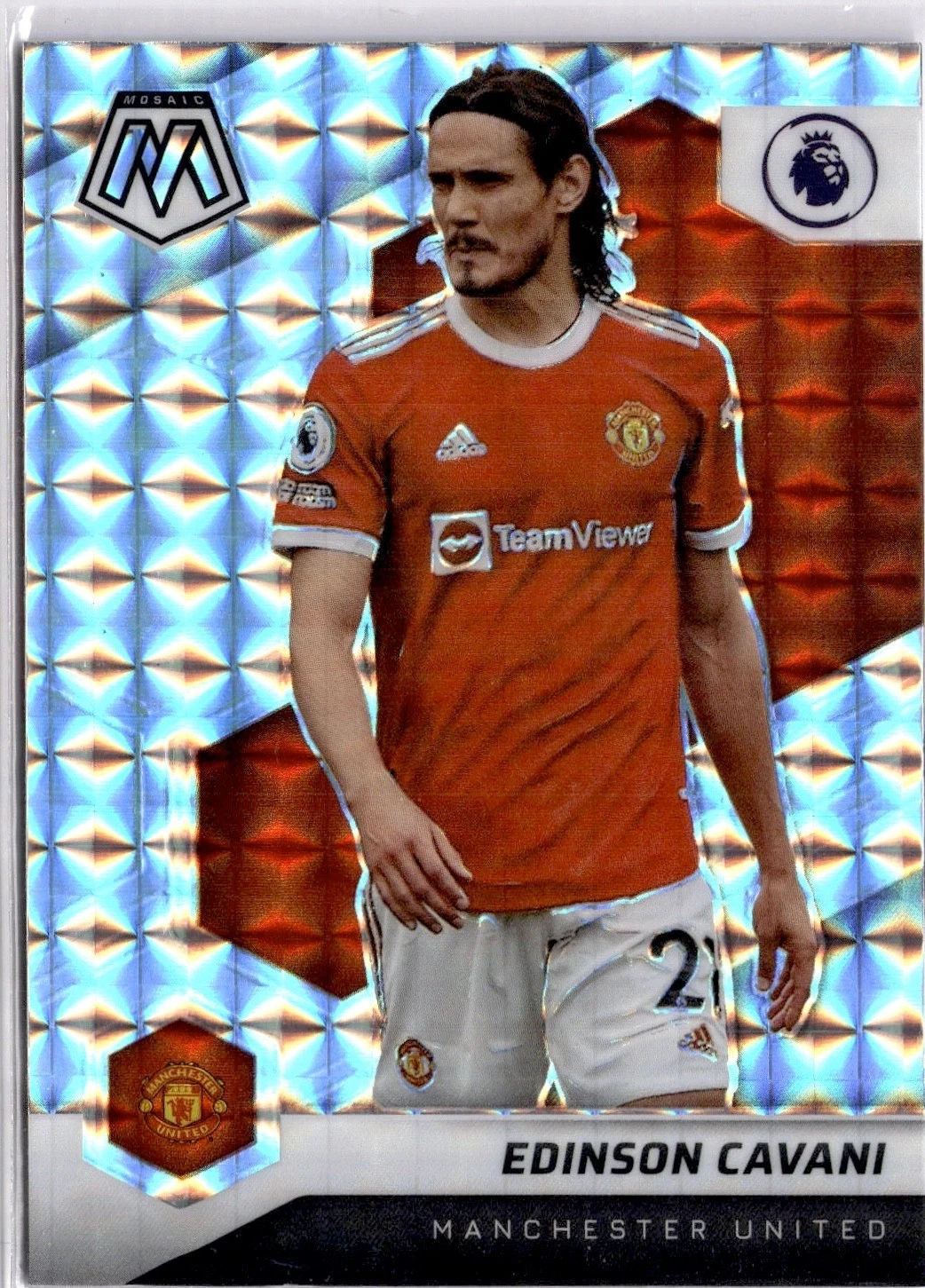 2021 Panini Mosaic Premier League Soccer Silver Edinson Cavani #144