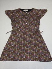 Loft Floral Animal Print Dress Tie Waist & Flutter Sleeves Size Small